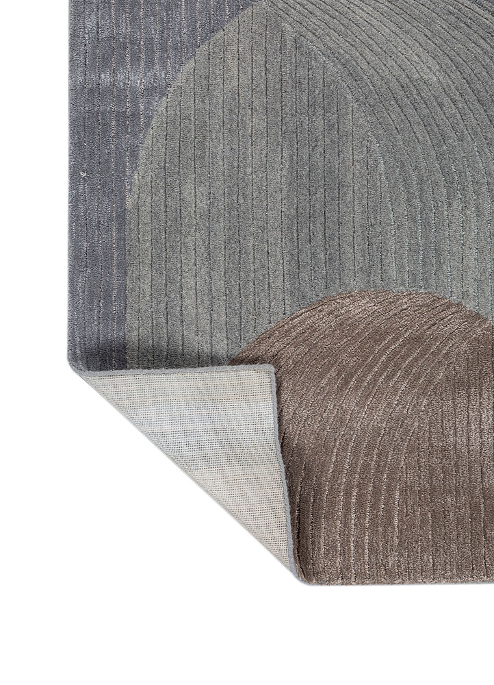 come around blue wool and viscose hand tufted Rug - Perspective