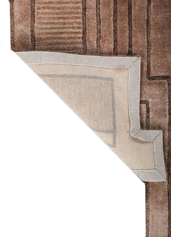 caliedo beige and brown bamboo silk and zari hand tufted Rug - Perspective