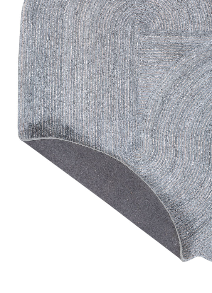 cera blue wool and viscose hand tufted Rug - Perspective
