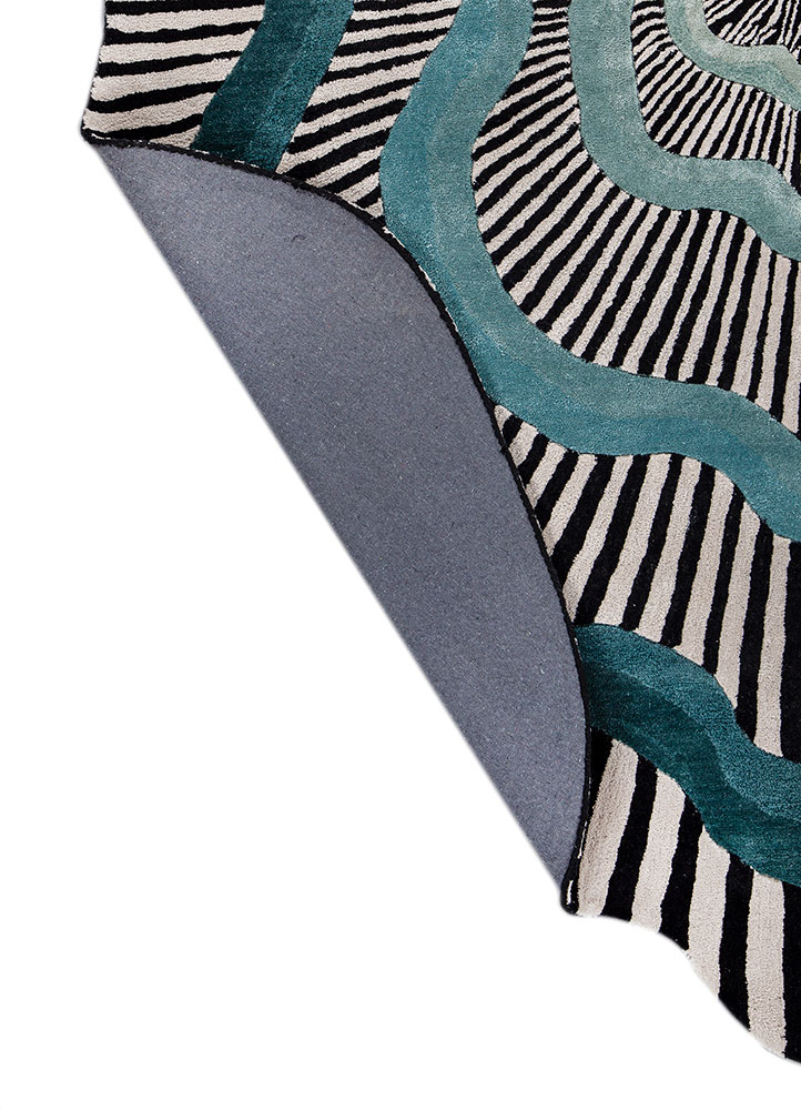 adrift grey and black wool and viscose hand tufted Rug - Perspective