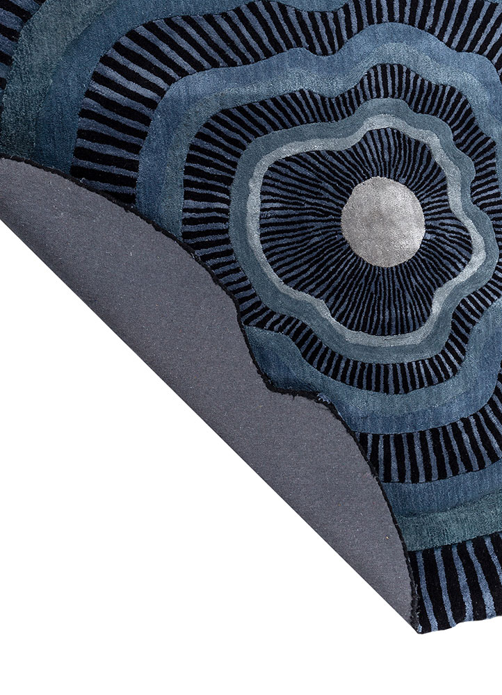 adrift grey and black wool and viscose hand tufted Rug - Perspective