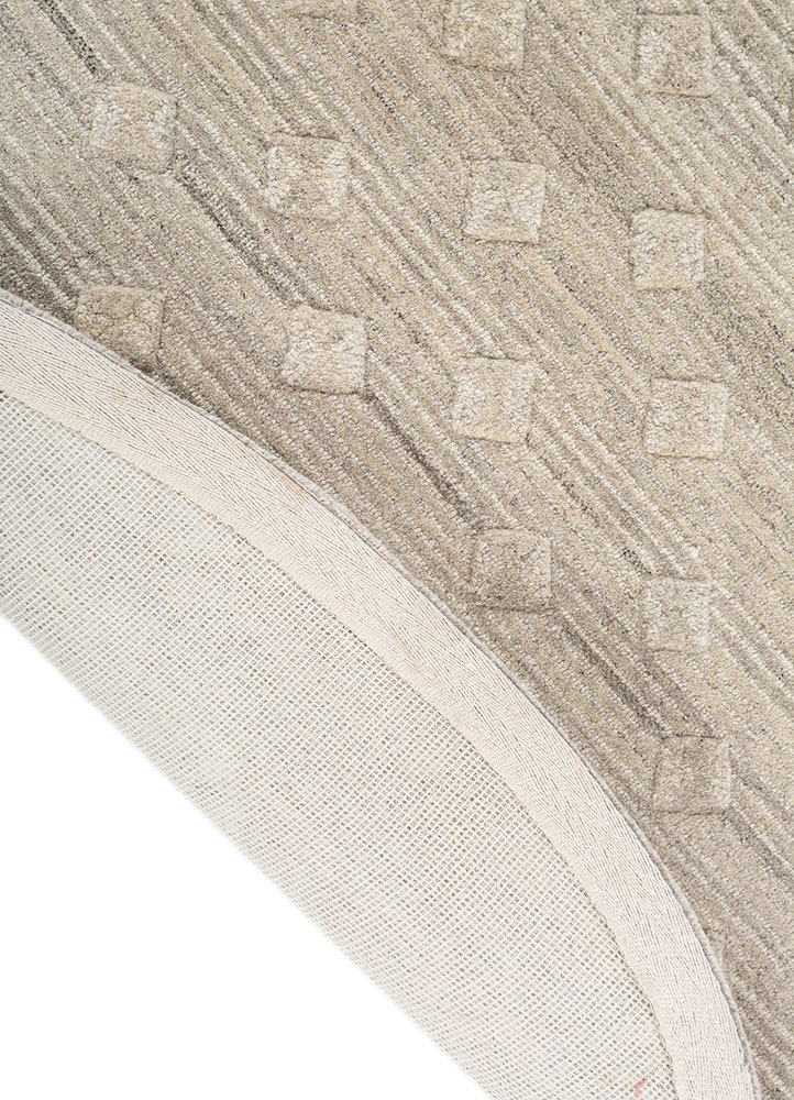 pathways beige and brown wool hand tufted Rug - Perspective