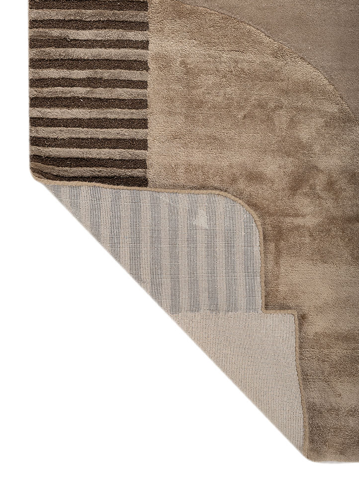 come around beige and brown wool and viscose hand tufted Rug - Perspective