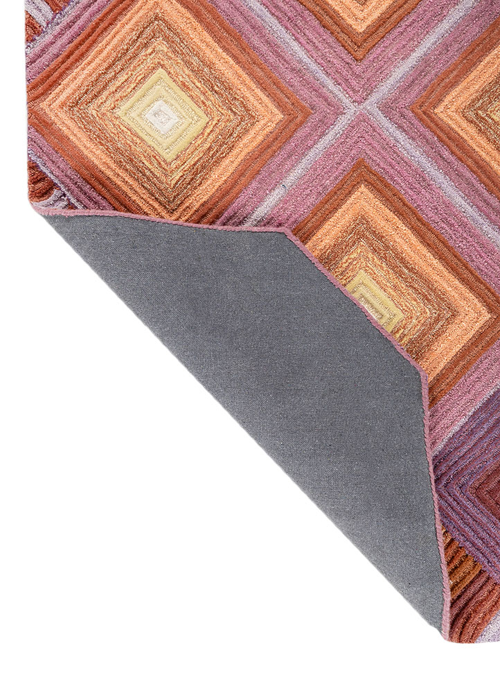 caliedo red and orange wool hand tufted Rug - Perspective