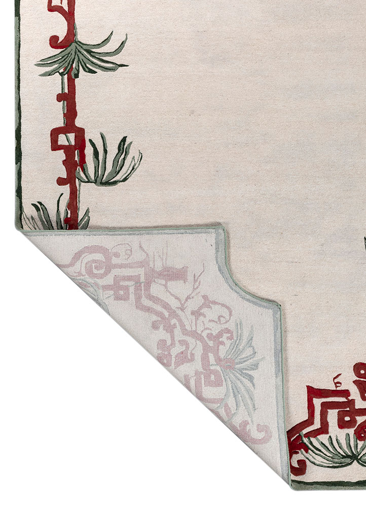 jardins du monde ivory wool hand tufted Rug - Perspective