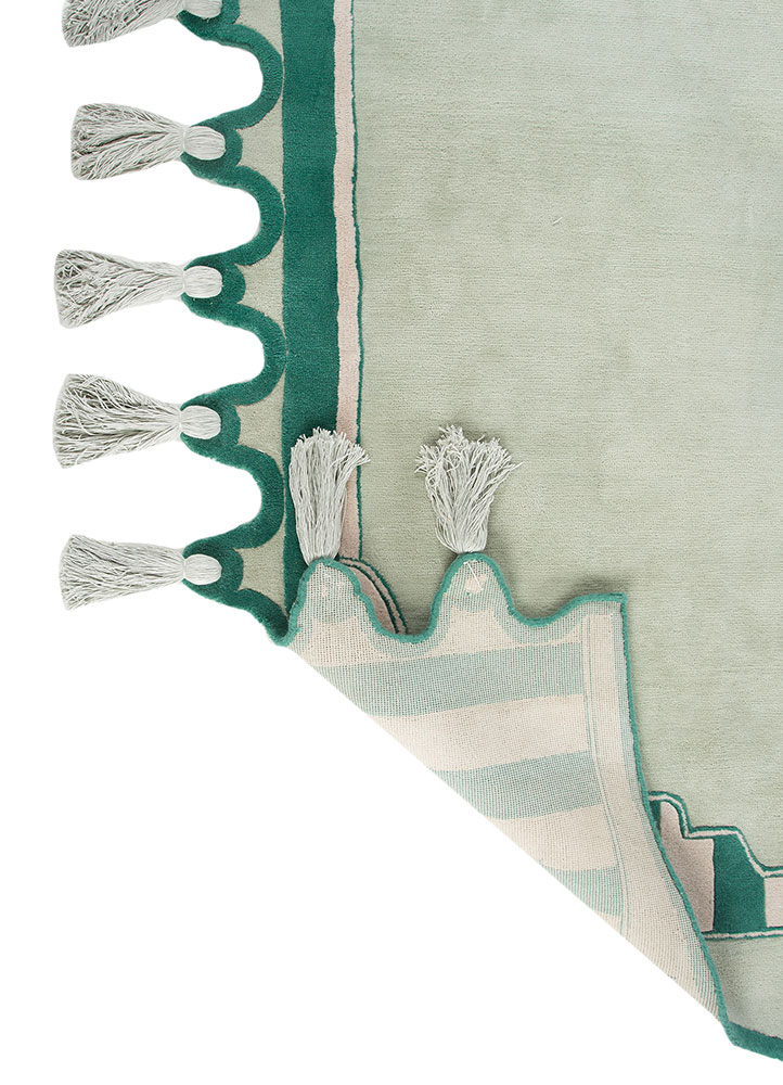 jardins du monde blue wool hand tufted Rug - Perspective