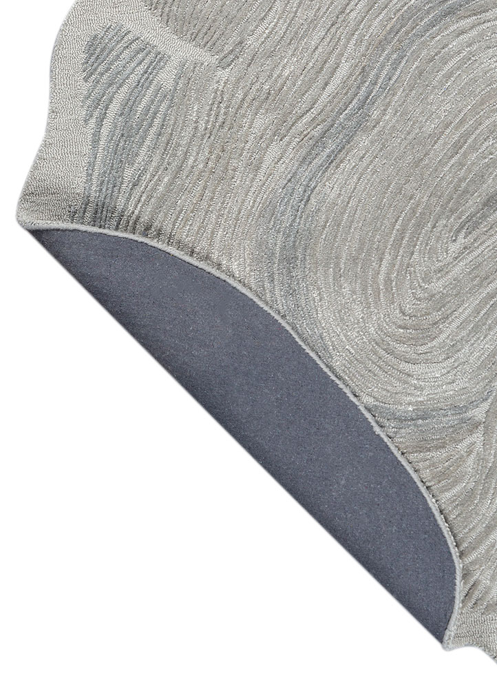 infini blue wool and viscose hand tufted Rug - Perspective