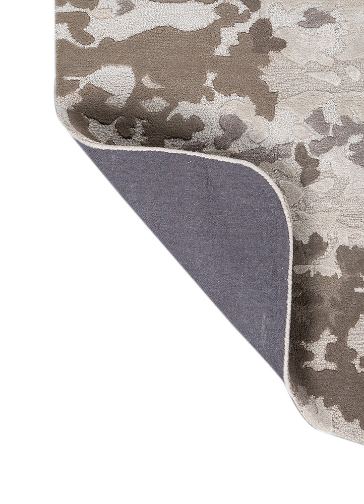 white noise ivory wool and viscose hand tufted Rug - Perspective