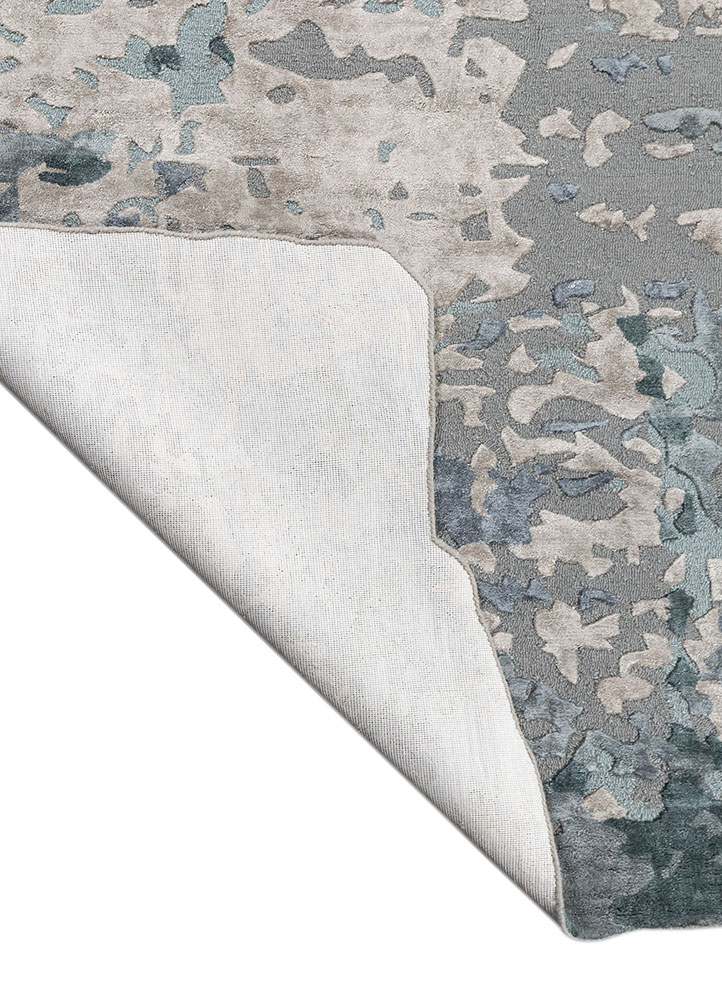 genesis blue wool and viscose hand tufted Rug - Perspective