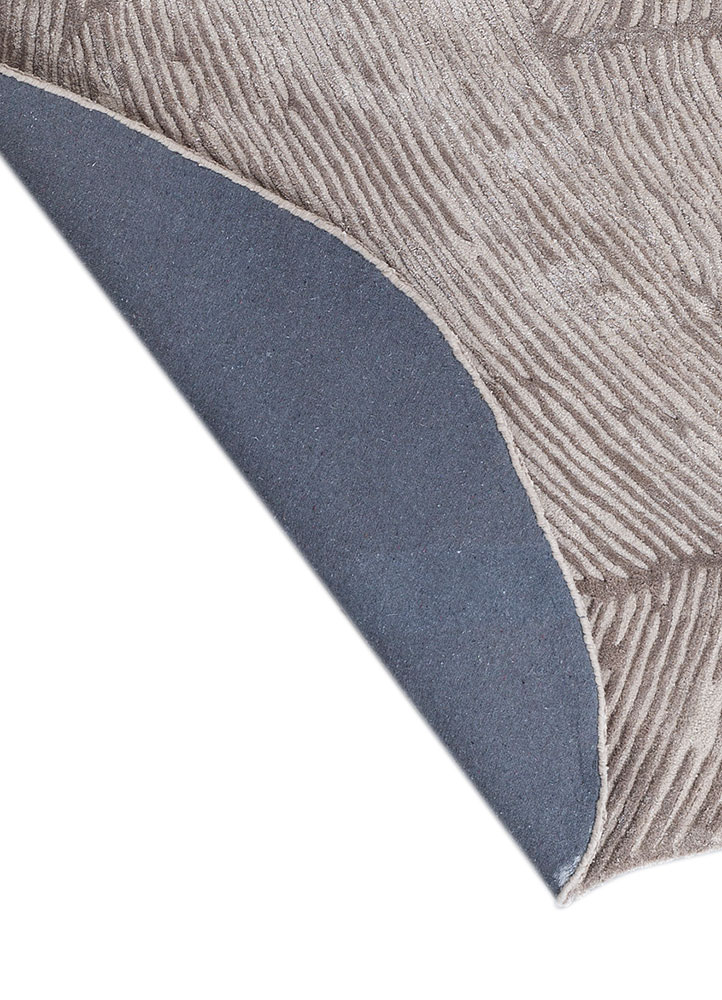infini beige and brown wool and viscose hand tufted Rug - Perspective