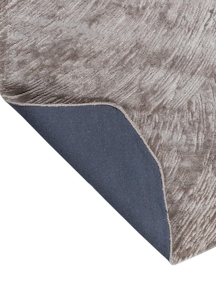 infini beige and brown wool and viscose hand tufted Rug - Perspective