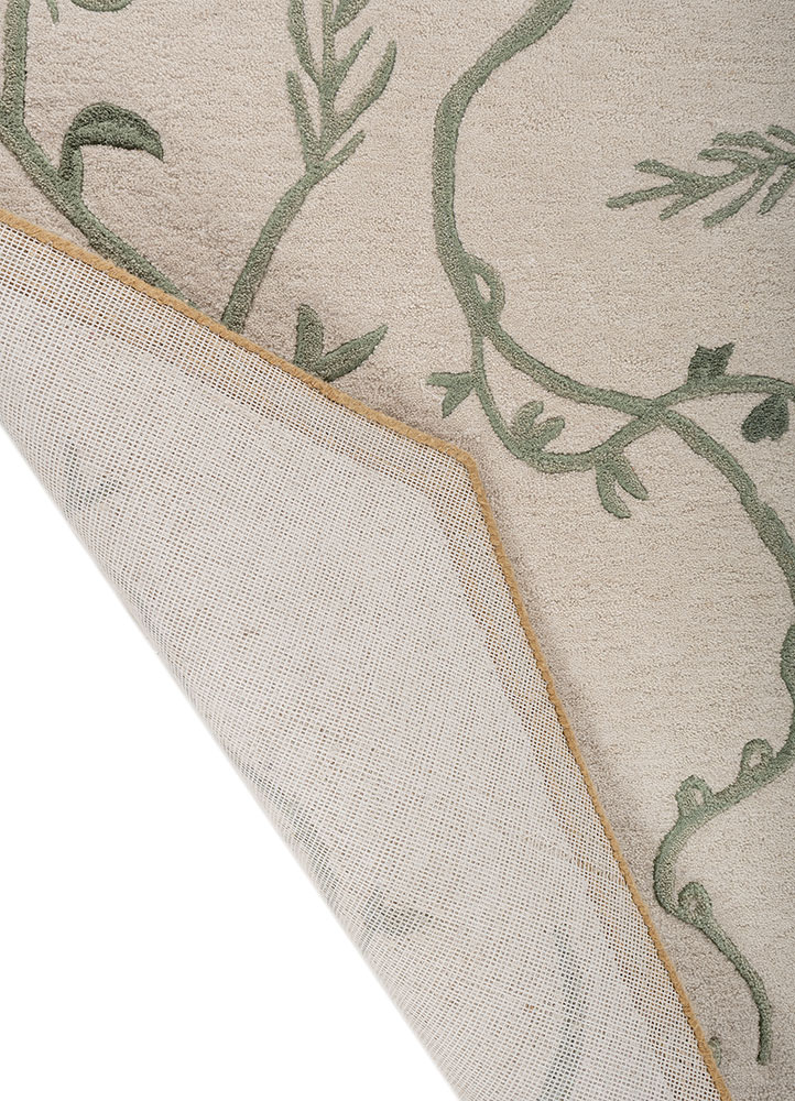 jardins du monde ivory wool hand tufted Rug - Perspective