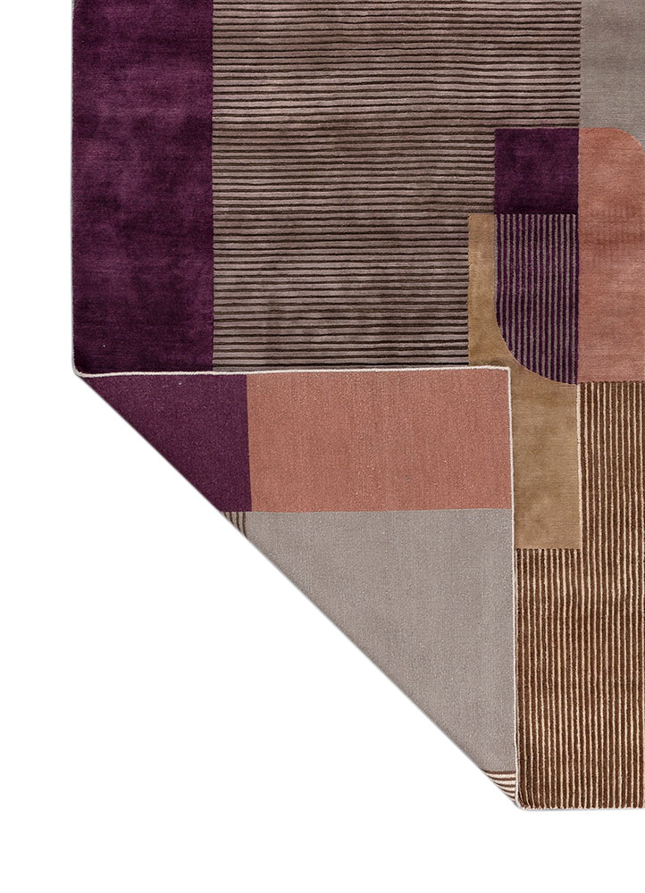 blythe grey and black wool hand knotted Rug - Perspective