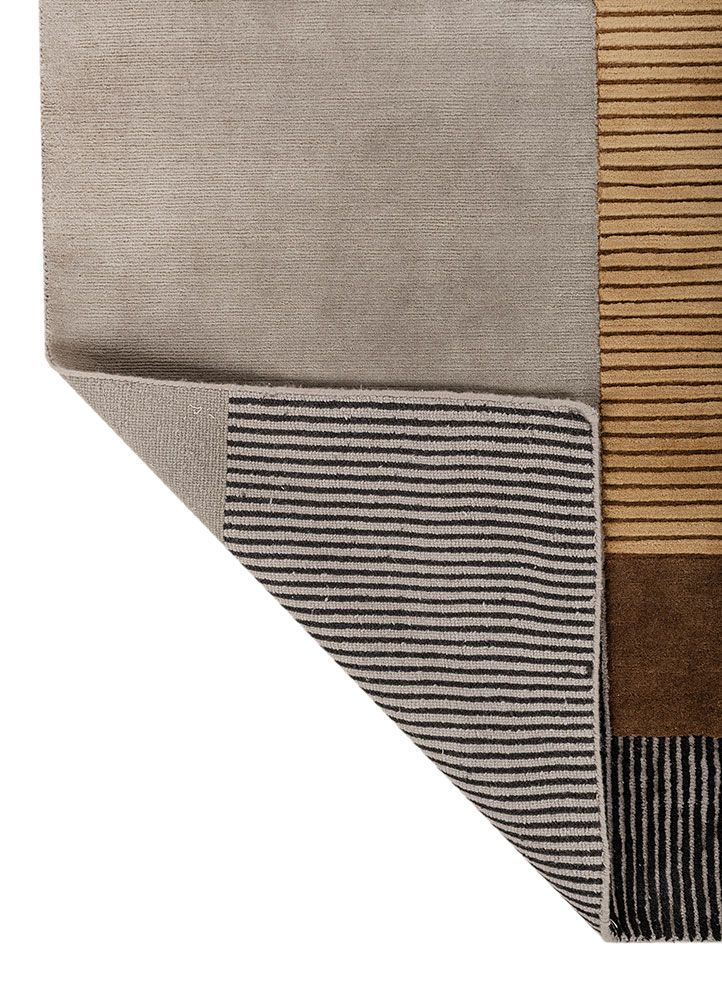blythe grey and black wool hand knotted Rug - Perspective