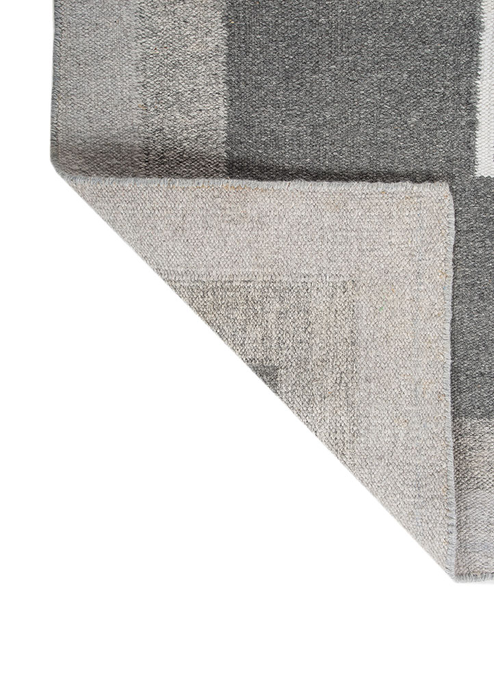al fresco grey and black polyester flat weaves Rug - Perspective