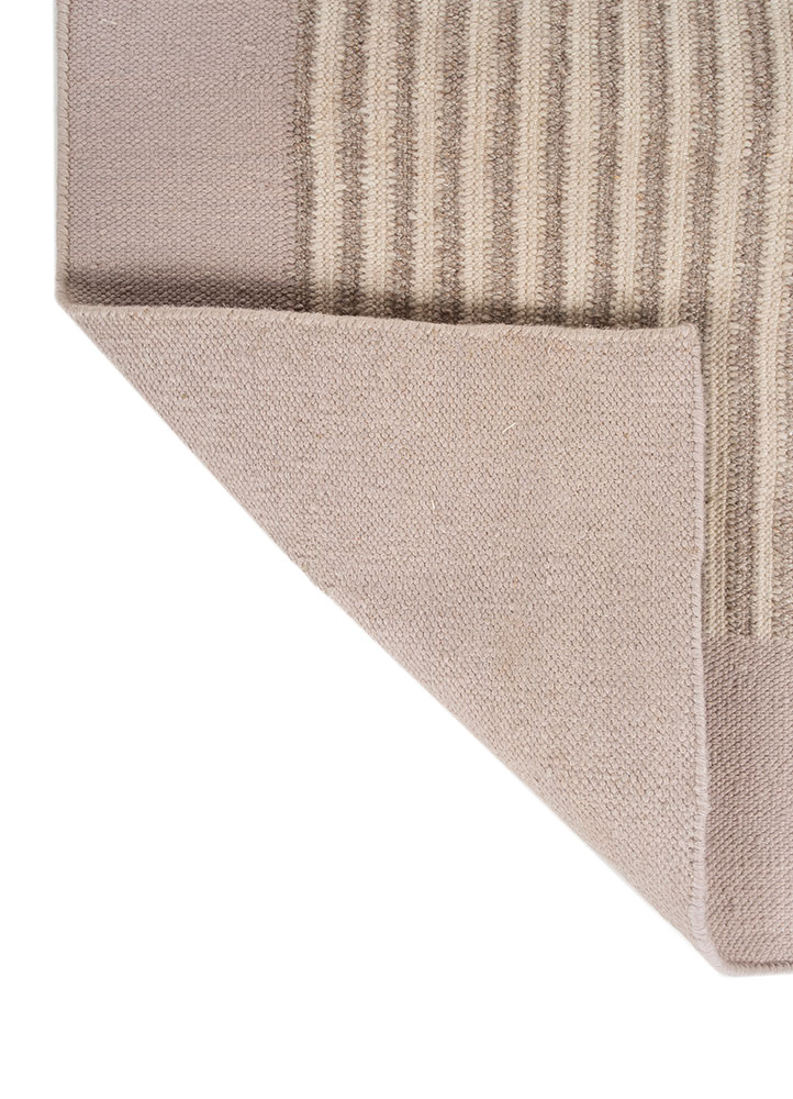 al fresco beige and brown polyester flat weaves Rug - Perspective