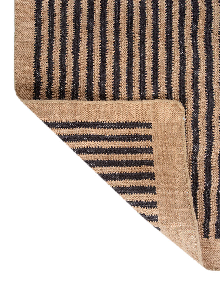 al fresco grey and black polyester flat weaves Rug - Perspective