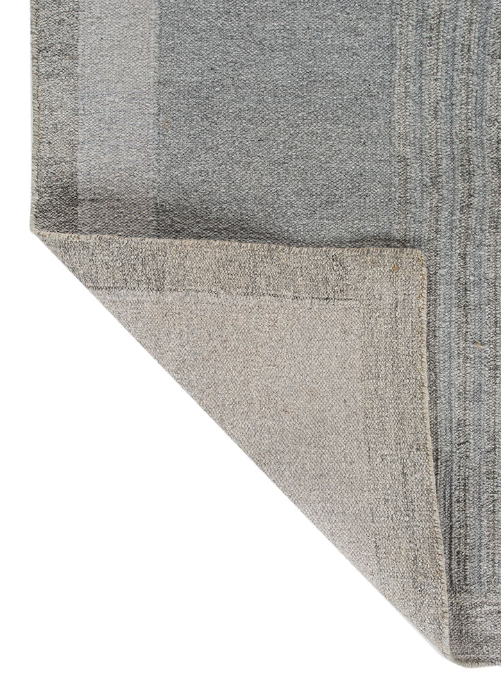 al fresco grey and black polyester flat weaves Rug - Perspective