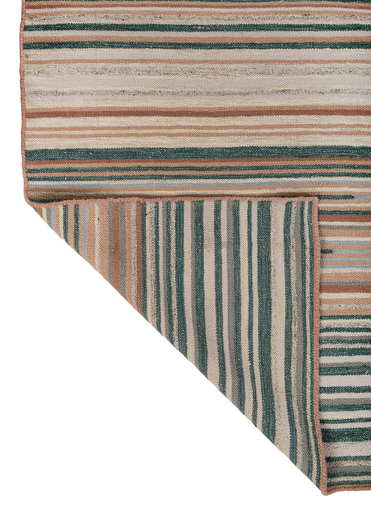 indusbar red and orange wool flat weaves Rug - Perspective