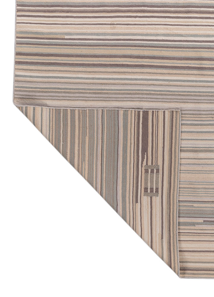 indusbar blue wool flat weaves Rug - Perspective