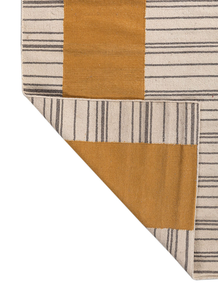 indusbar ivory wool flat weaves Rug - Perspective