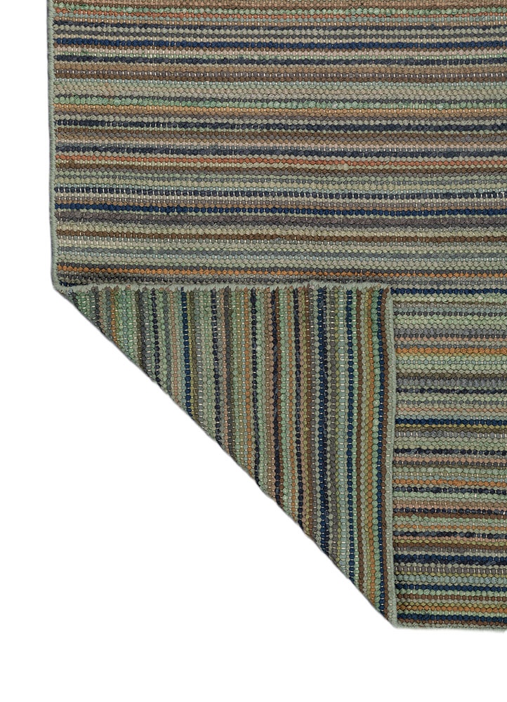 abrash green wool flat weaves Rug - Perspective