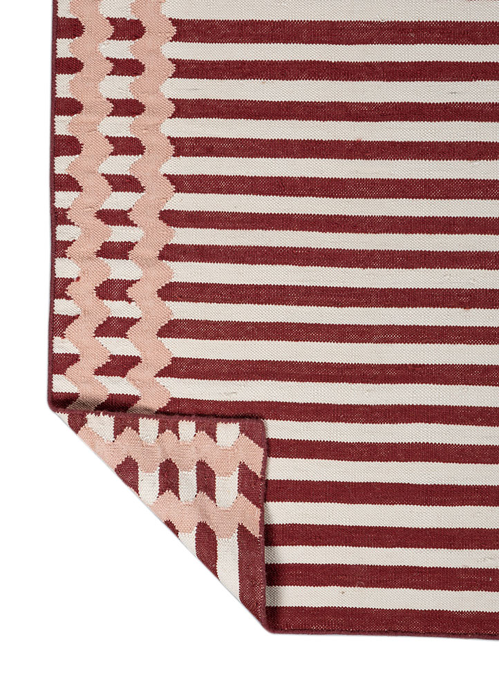 alhambra red and orange wool flat weaves Rug - Perspective