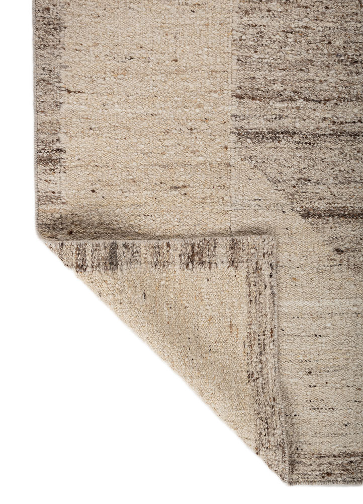 abrash ivory wool flat weaves Rug - Perspective