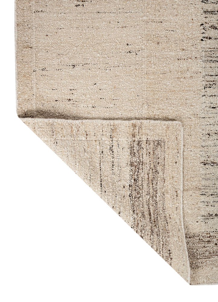 abrash ivory wool flat weaves Rug - Perspective