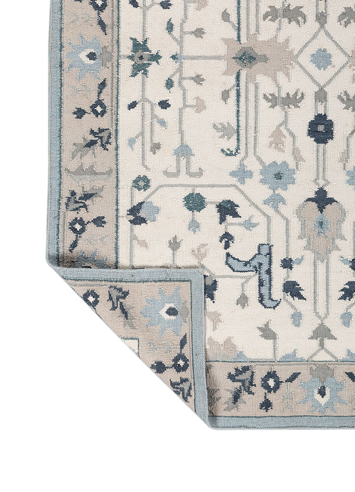 bedouin ivory wool flat weaves Rug - Perspective