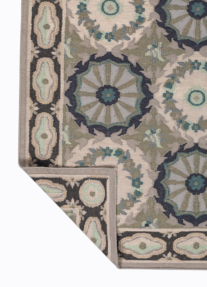 bedouin ivory wool flat weaves Rug - Perspective