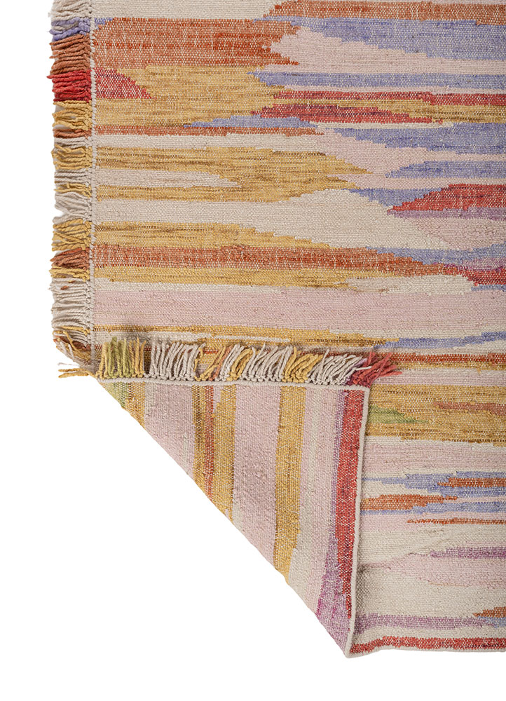 indusbar multi wool flat weaves Rug - Perspective