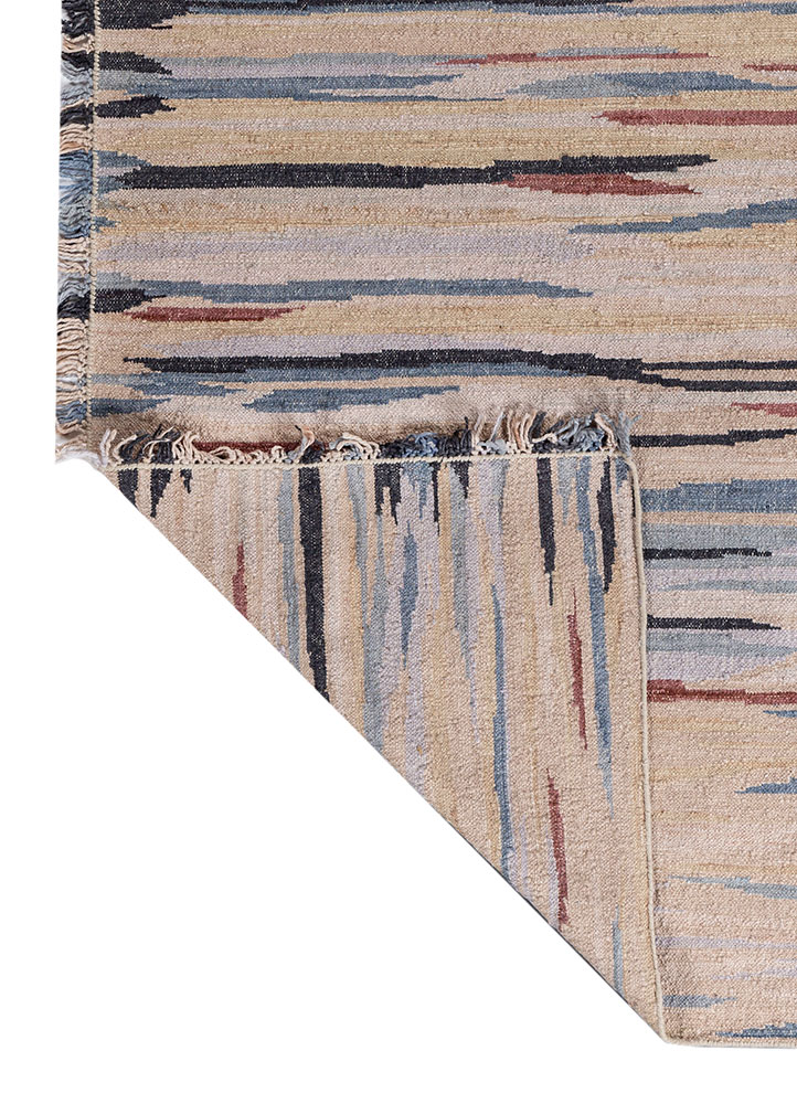 indusbar red and orange wool flat weaves Rug - Perspective