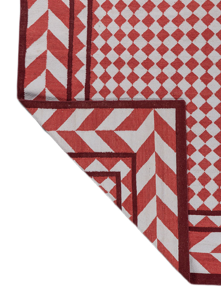alhambra ivory wool flat weaves Rug - Perspective