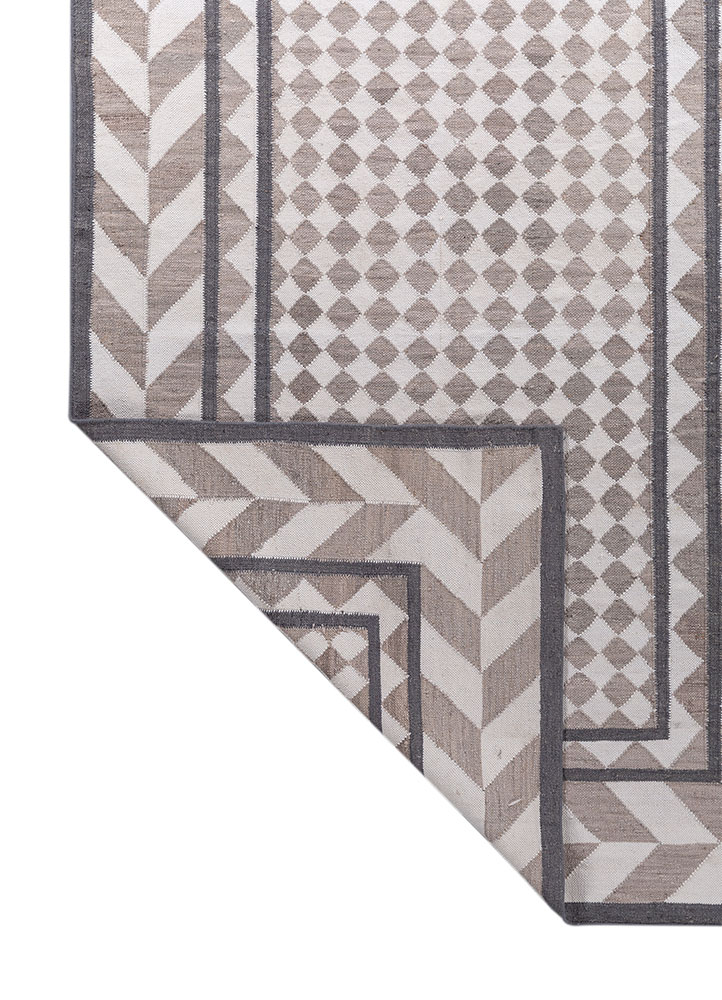alhambra ivory wool flat weaves Rug - Perspective