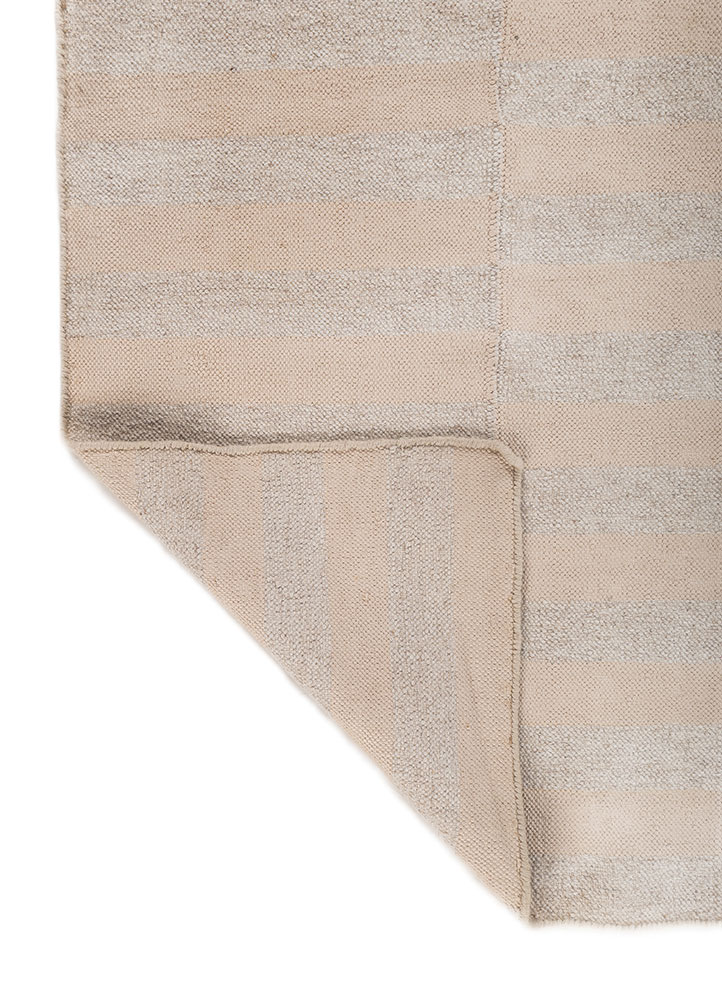 indusbar ivory wool and viscose flat weaves Rug - Perspective