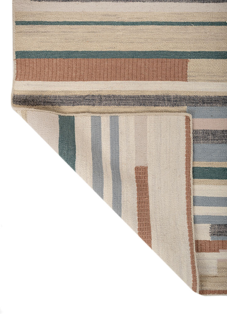 indusbar gold wool flat weaves Rug - Perspective