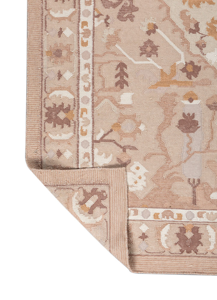 bedouin red and orange wool and viscose flat weaves Rug - Perspective