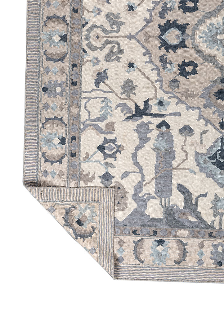 bedouin ivory wool and viscose flat weaves Rug - Perspective