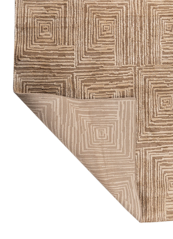 verve beige and brown acrylic hand knotted Rug - Perspective