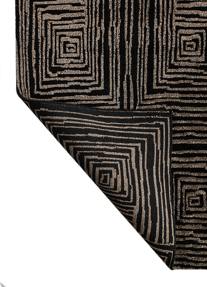 verve grey and black acrylic hand knotted Rug - Perspective