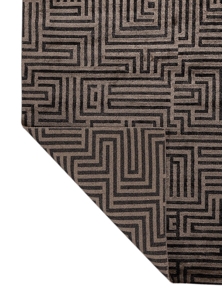 blythe beige and brown acrylic hand knotted Rug - Perspective
