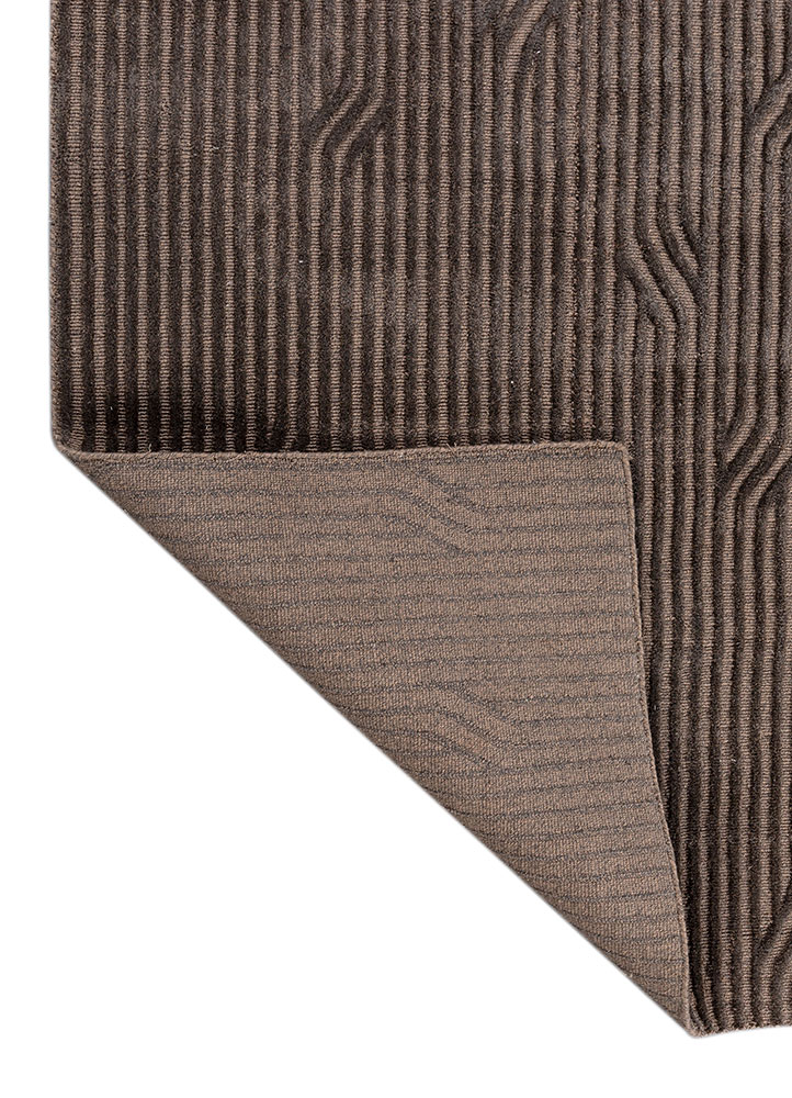 verve beige and brown acrylic hand knotted Rug - Perspective