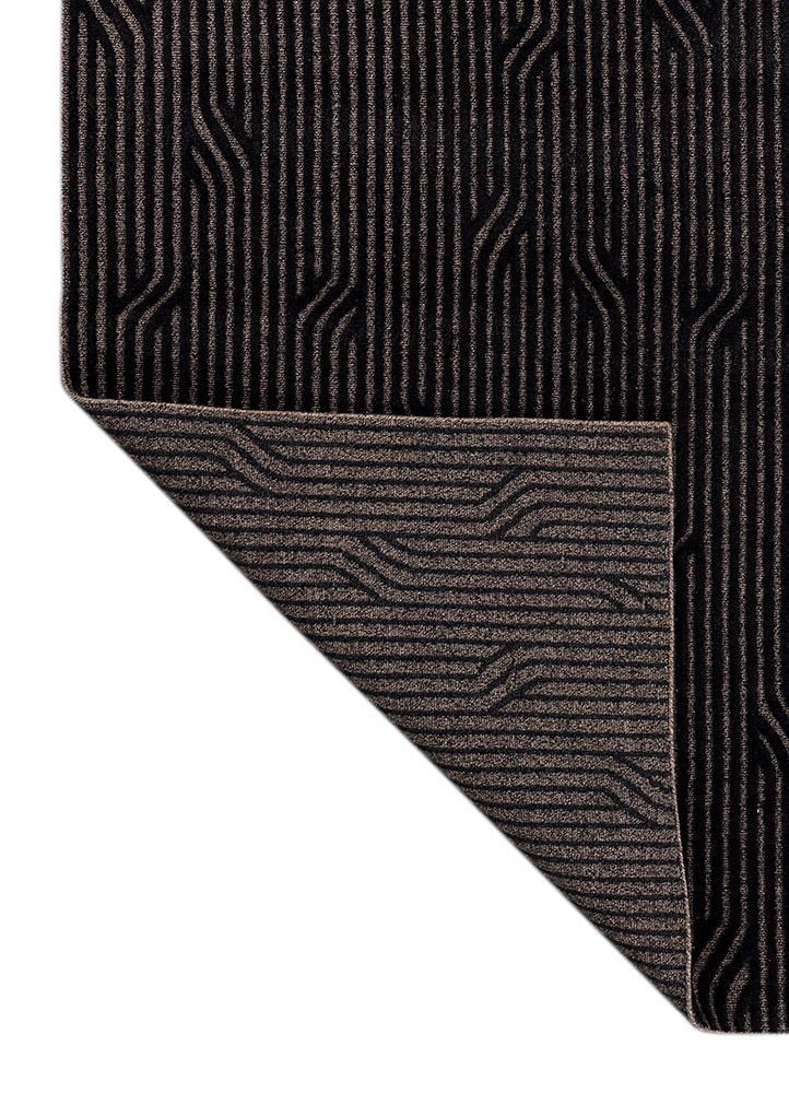 verve grey and black acrylic hand knotted Rug - Perspective