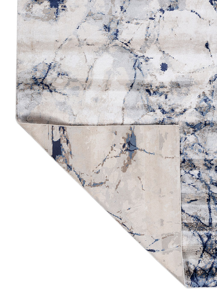 entropy ivory bamboo silk hand knotted Rug - Perspective