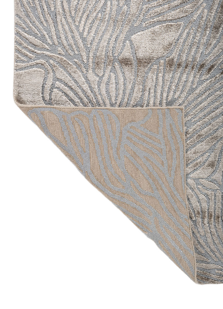 azalea green bamboo silk and zari hand knotted Rug - Perspective
