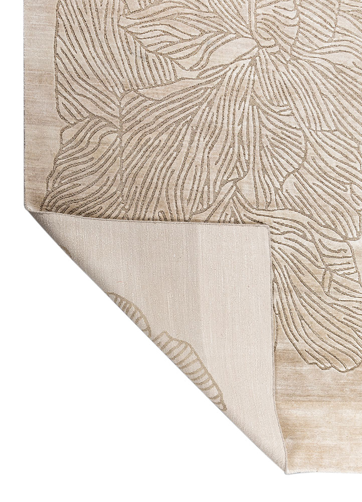 azalea ivory tencil and zari hand knotted Rug - Perspective