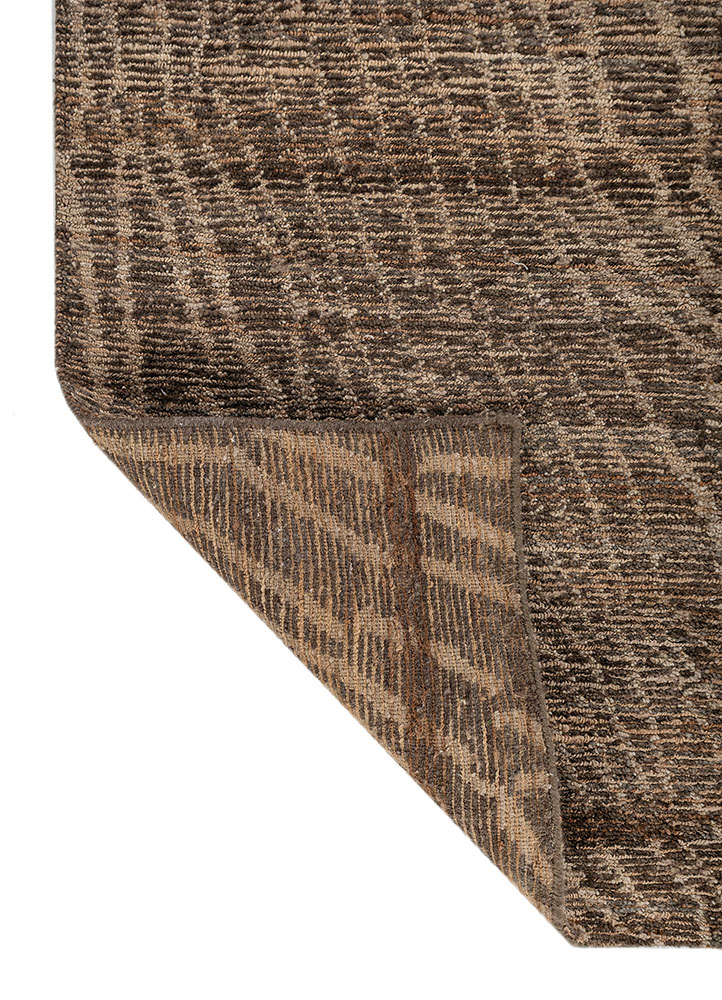 aprezo beige and brown wool hand knotted Rug - Perspective