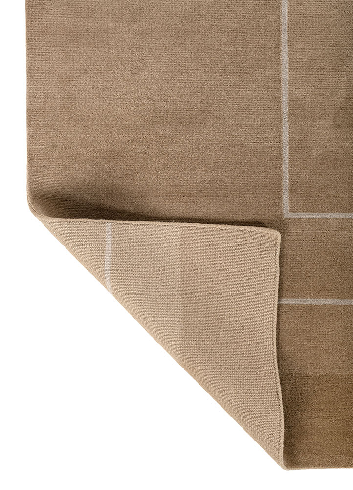 sthir beige and brown wool hand knotted Rug - Perspective