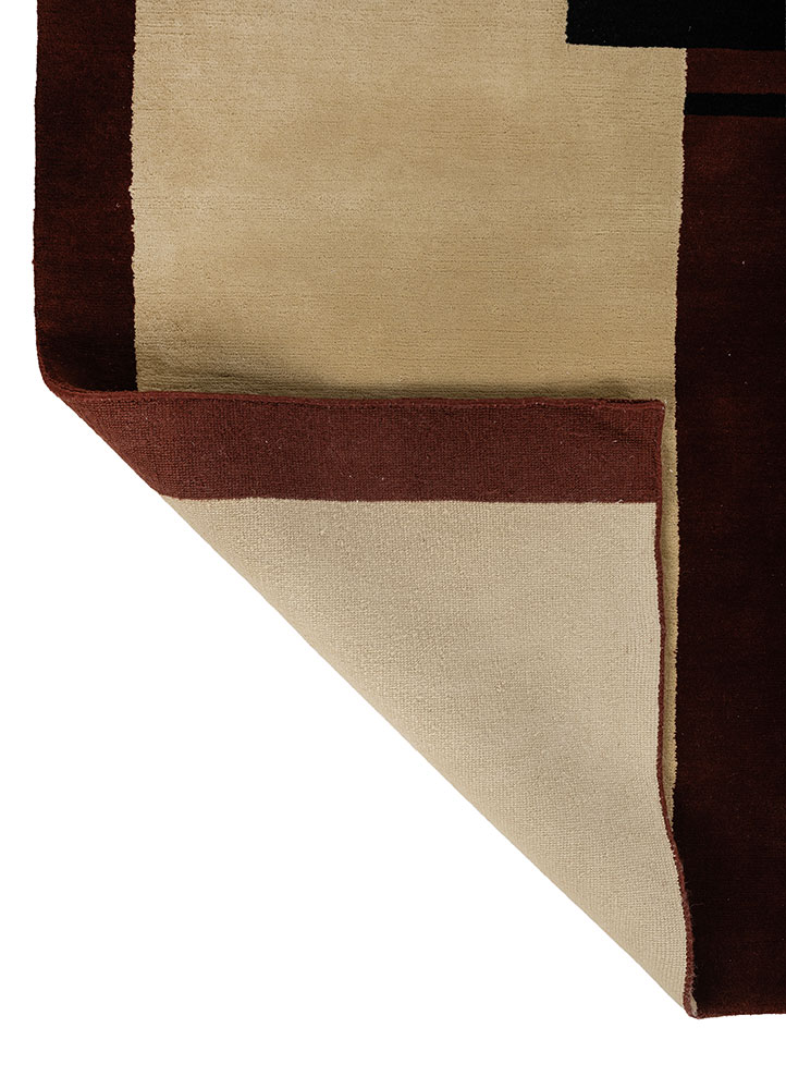 sthir red and orange wool hand knotted Rug - Perspective